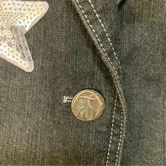 Spoon Me Creations unique, one of a kind denim blazer with embellishments - Picture 3 of 8